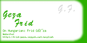 geza frid business card